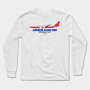 Airbus A340-500 - Republic of Turkey Long Sleeve T-Shirt